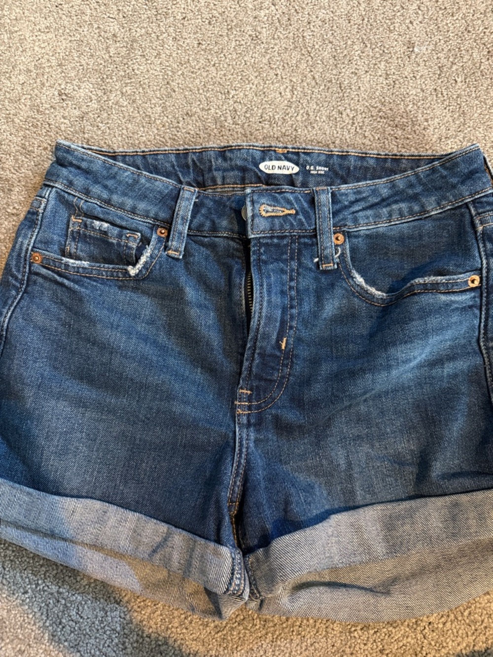 Old Navy Dark Wash Denim Roll-Cuff Shorts Size 2